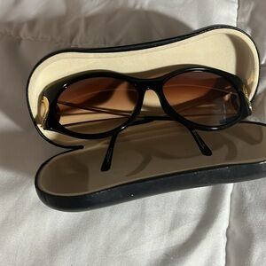 Dior. Elegant Black and Gold Sunglasses